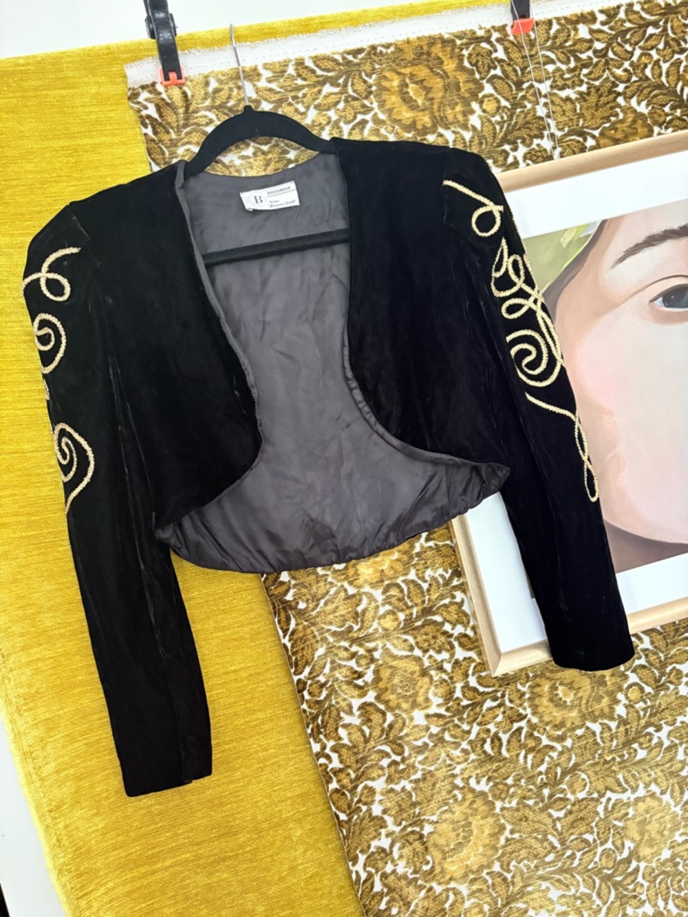 Stunning Vintage Braemar by Jeremy Scott Black Velvet Bolero